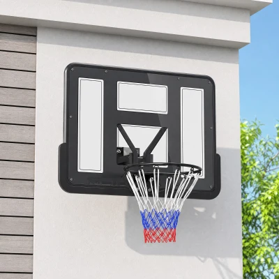 SPORTNOW Panier Basket Mural Panneau Incassable Acier Noir