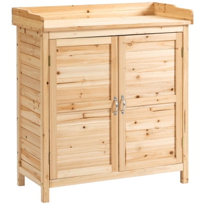 Dulap Exterior cu 2 Rafturi din Lemn de Brad