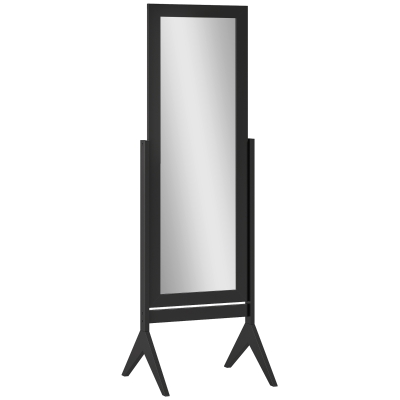 HOMCOM Full-Length Dressing Mirror Adjustable Freestanding 148x47cm Black