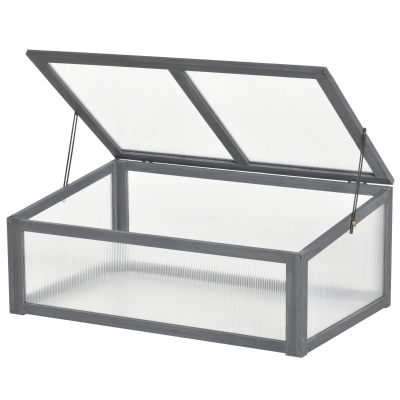 Outsunny Mini Kweekhuis, Klein Kweekhuis voor de Tuin, met PC-platen, Goede Lichtdoorlatendheid, 100L x 65B x 40H cm