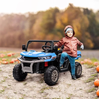 HOMCOM 12V Kids Electric Ride-On Car Remote Control Blue