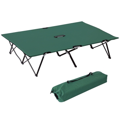 Outsunny Foldable Camping Bed Super Light with Carry Bag Green
