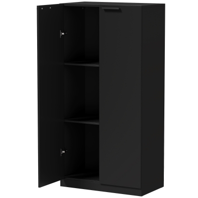 HOMCOM 3-Tier Wooden Storage Cabinet 120cm Black