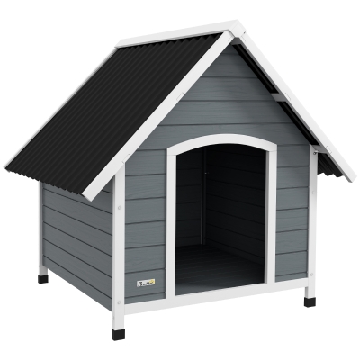 PawHut Wooden Dog Kennel with Removable Floor for Large Dogs, 106.5H x 110W x 98D cm