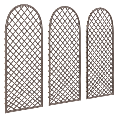 Outsunny Garden Arbor Wicker Dome Top Natural Wood Finish