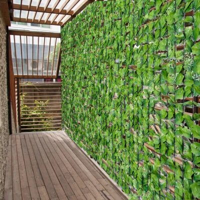Outsunny Kunsthaag wanddecoratie privacy haag planten haag lichtgroen