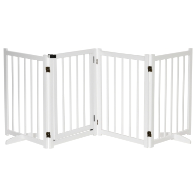 PawHut Freestanding Wooden Pet Gate 80cm White