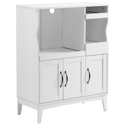HOMCOM Credenza Cucina 2 Armadietti e Ripiani Estraibili Bianco