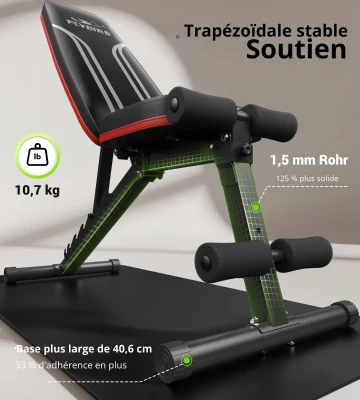 Banc de musculation multifonctionnel, noir