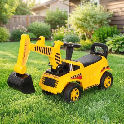 AIYAPLAY Tractopelle Porteur Enfant Jaune avec Casque 1-4 Ans