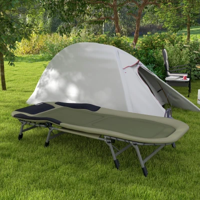 Outsunny Campingbed Ligbed Veldbed, 200 x 85 x 40-55 cm, Waterbestendig Groen