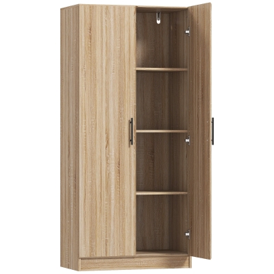 HOMCOM Credenza Cucina Moderna 4 Ripiani Ante Ammortizzate Legno