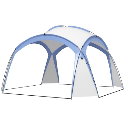 Outsunny 3.5x3.5m Camping Gazebo Light Blue Sun Shelter