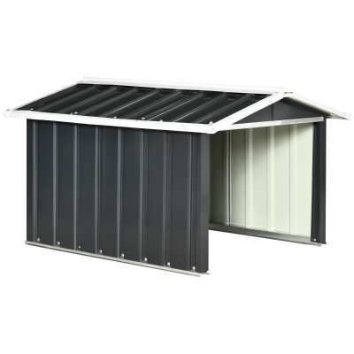 Outsunny Metalen schuur voor robotmaaier, roestvrij, 86 x 100 x 63 cm, Donkergrijs