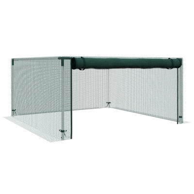 Outsunny 1,25 x 1,25 m Tuinnet, Plantenbeschermingstent met Ritssluiting, Insectenwerend Net, Staal, Groen