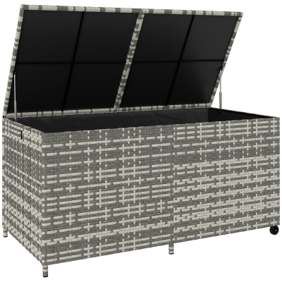 Outsunny Rattan Garden Storage Box 650L Mixed Grey
