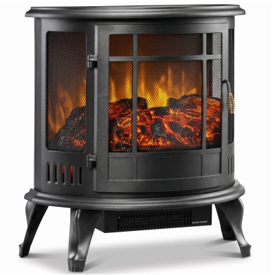 HOMCOM Electric Fireplace Stove 2000W Freestanding Black