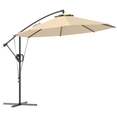Cantilever Parasol 350cm x 300cm x 235cm Khaki