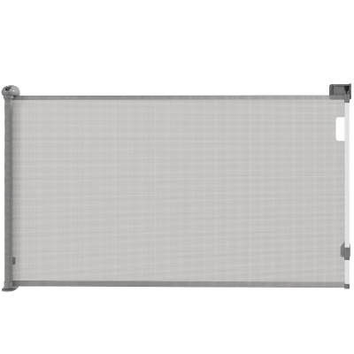 PawHut Barrière Rétractable Chien 0-144cm Verrouillage Gris