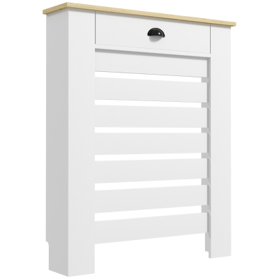 HOMCOM Cubre Radiadores de MDF con Cajón Cubierta para Radiador para Salón Dormitorio Pasillo 78x19x95,5 cm Blanco