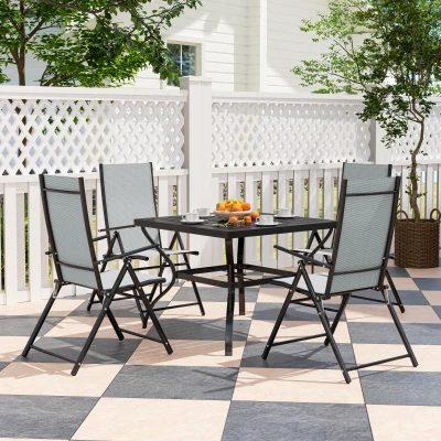 Garden Dining Set 94L x 94W x 71Hcm Grey