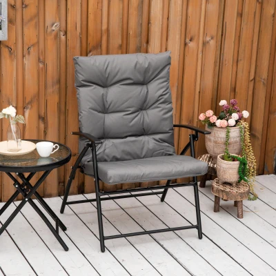 Outsunny Sedia da campeggio 65cm x 65cm x 94cm Grigio