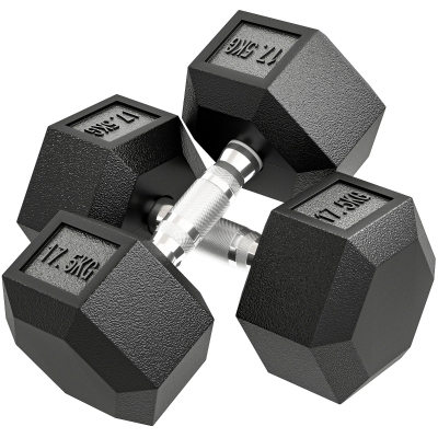 HOMCOM Halterschijf, 35 kg, Antislip Grip, Zwart + Zilver