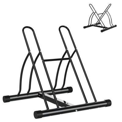 HOMCOM Râtelier 2 Vélos Acier Noir Modulable 54x60x57 cm
