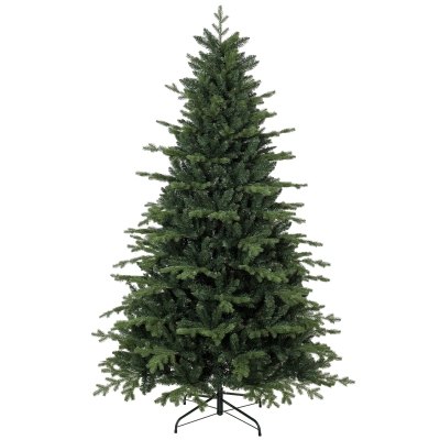HOMCOM 7ft Artificial Christmas Tree Hinged Wide Shape Green