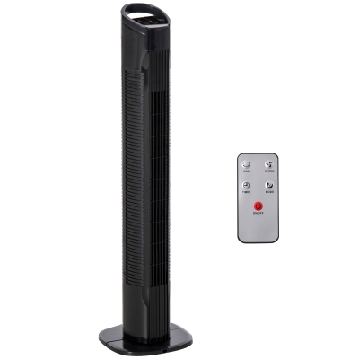 HOMCOM Ventilatore a Torre con Telecomando a 5m, Nero