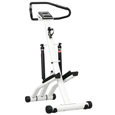 SPORTNOW stepper met handgreep, fitness-hometrainer met LCD-scherm voor thuis