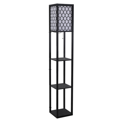 HOMCOM Staande lamp verlichting met 3 planken E27 tot 40 W voor woon-/slaapkamer hout