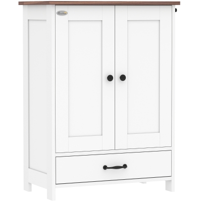 PawHut Dog Feeding Station with Storage Cabinet White