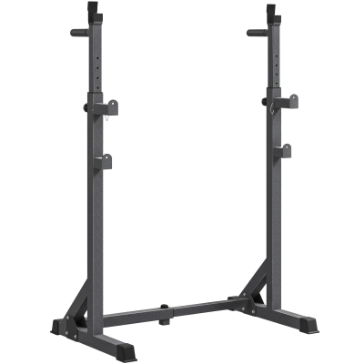 SPORTNOW Suporte para Barras de Pesos com Largura e Altura Ajustáveis Suporte de Musculação com Estrutura de Aço 60-87x65x121-158 cm Preto