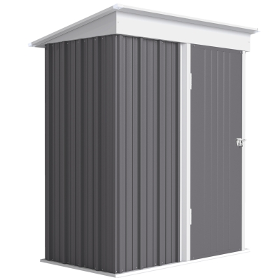 Outsunny Casetta da Giardino in Acciaio 161x95x163/181cm Grigio