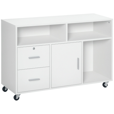 HOMCOM Mobile porta stampante 100cm x 35cm x 65cm Bianco