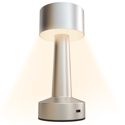 HOMCOM Cordless Touch LED Desk Lamp Silver 3 Colour