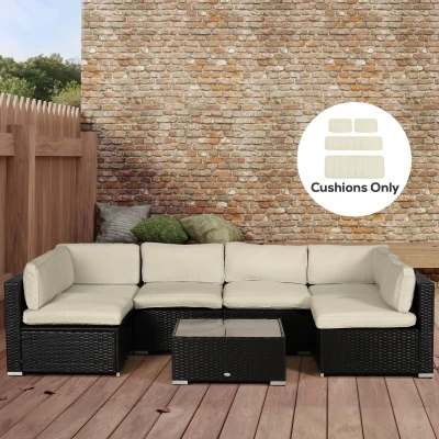 Outsunny Rattan Sofa Cushion Cover Replacement Outdoor Beige