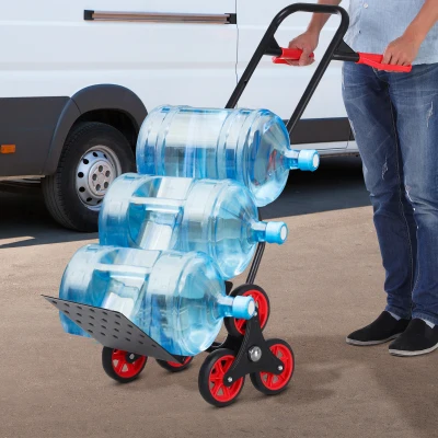 DURHAND Foldable Steel Trolley 6-Wheel Load Cart 120kg