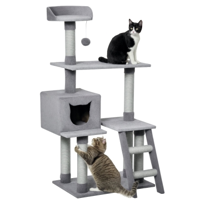 PawHut Tiragraffi 60.5cm x 40cm x 124cm Grigio