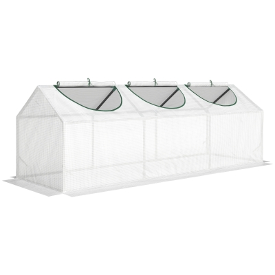 Outsunny Mini Greenhouse PE Cover 180x60x60cm White