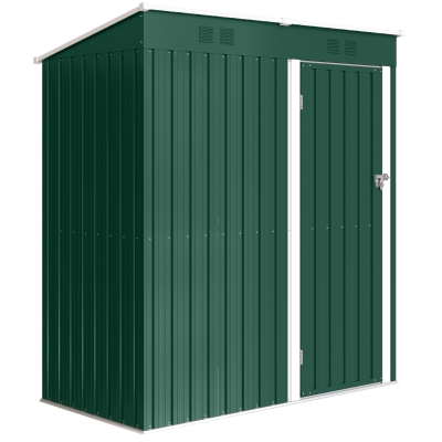 Outsunny Cobertizo de Jardín Exterior 1,37 m² 163x90x179 cm con Puerta con Pestillo y Ranuras de Ventilación Verde