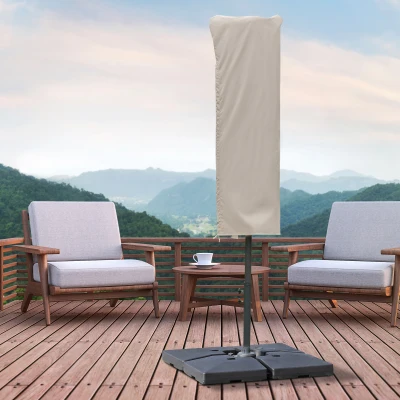 Outsunny Beschermhoes voor zonnescherm weerbestendig winddicht Ø57 x 160 cm khaki