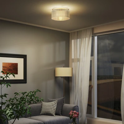 HOMCOM Plafonnier LED 40W Moderne Transparent E27