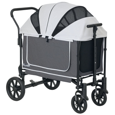 PawHut Hundewagen Hundebuggy klappbar für Hunde & Katzen bis 30 kg 110 x 65 x 102 cm Dunkelgrau