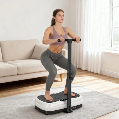 SPORTNOW Vibration Plate, with Adjustable/Removable Handle, Preset Modes, 50 Speeds