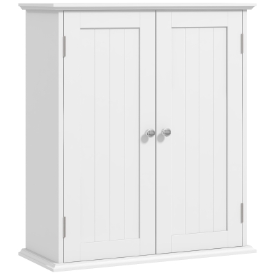 HOMCOM Wall-Mounted Bathroom Cabinet 3-Tier Adjustable Shelf White