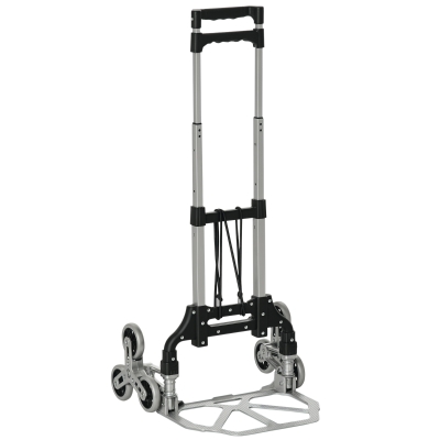 DURHAND Carrello Portapacchi Pieghevole a 6 Ruote Argento e Nero