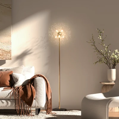 HOMCOM 160cm Dandelion Floor Lamp with Foot Switch