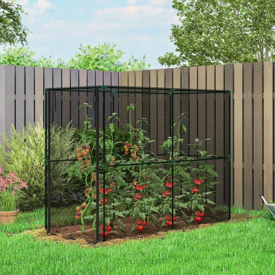 Outsunny Plant Protection Tent with Door Black